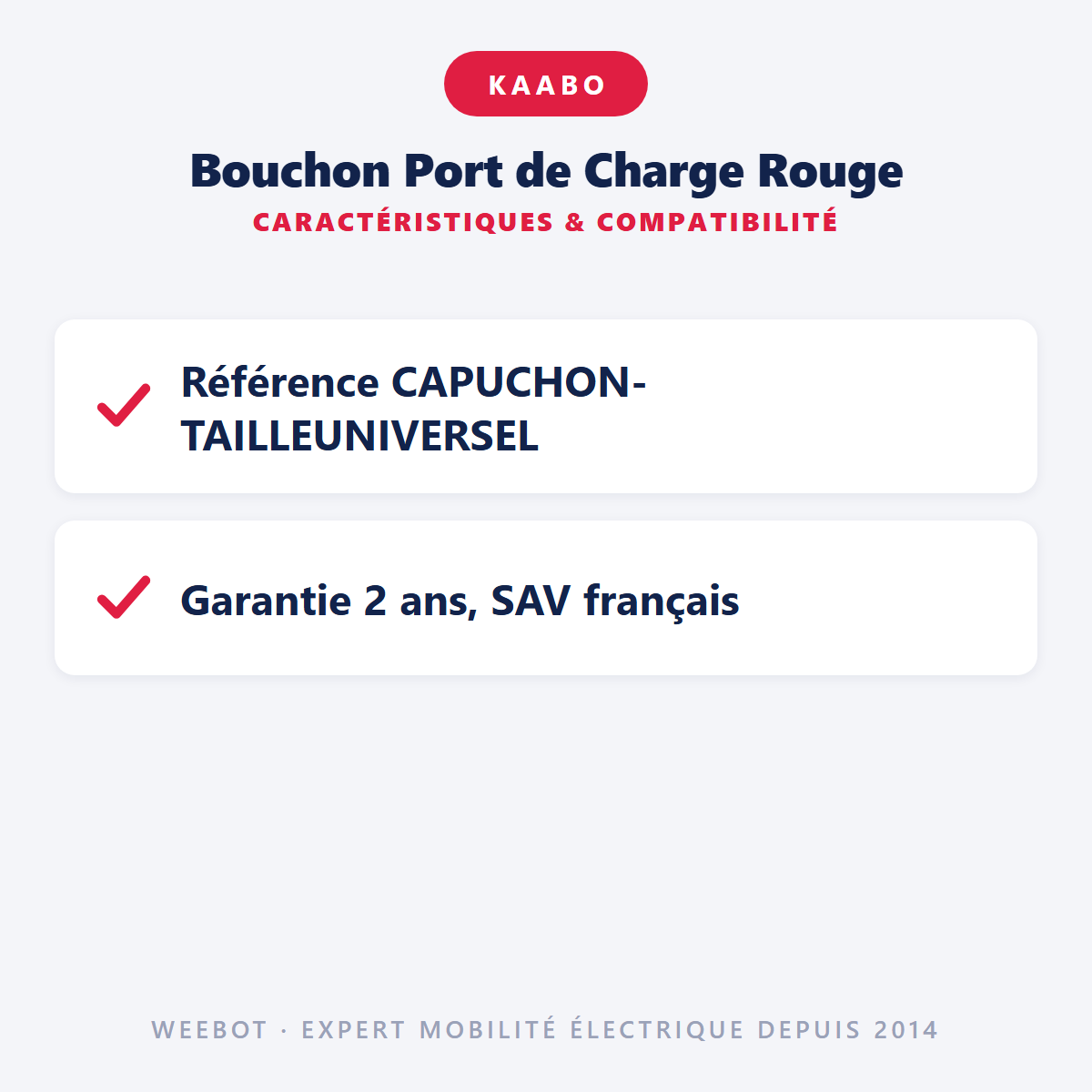 Bouchon Port de Charge Rouge : caractéristiques et compatibilité