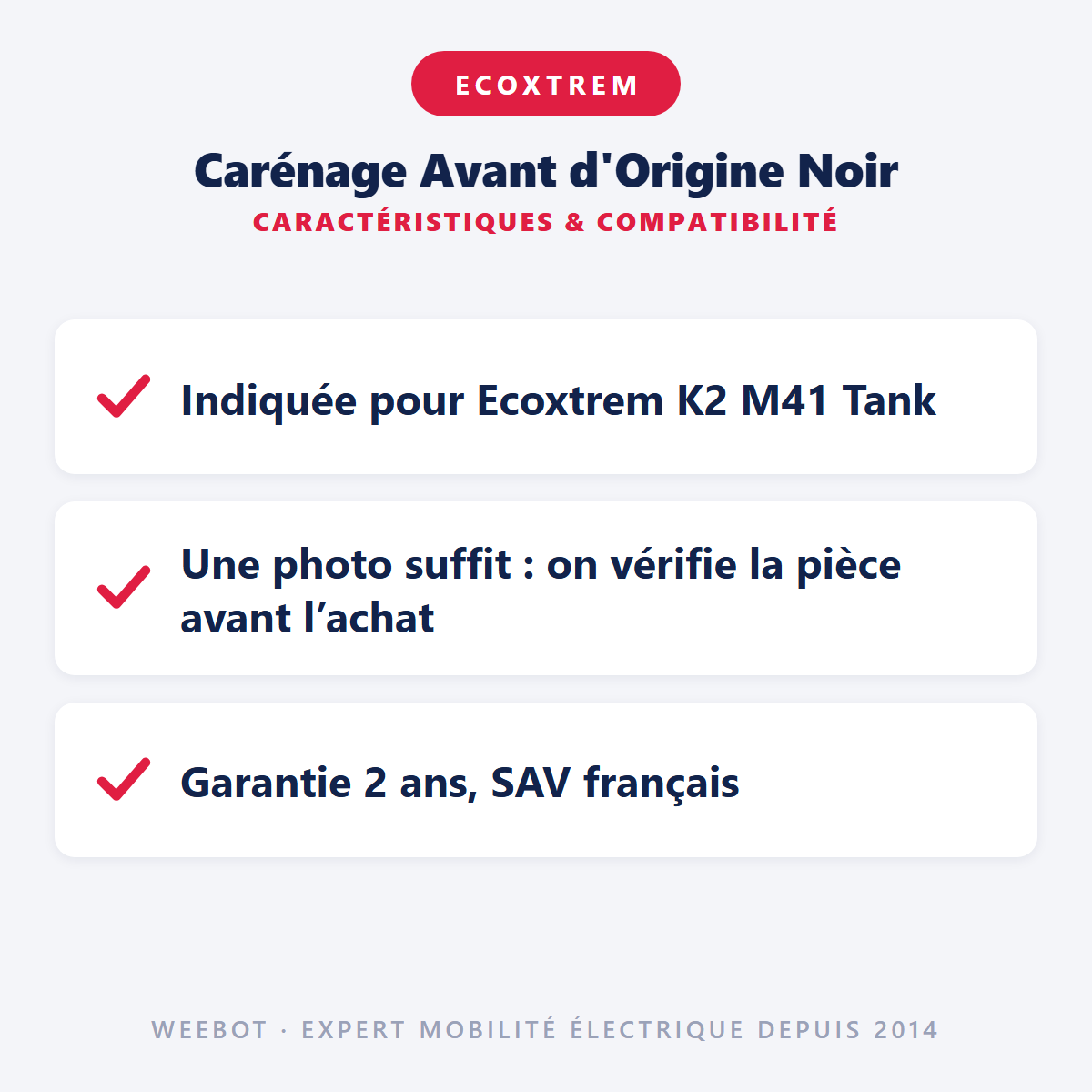 Carénage Avant d'Origine Noir : caractéristiques et compatibilité