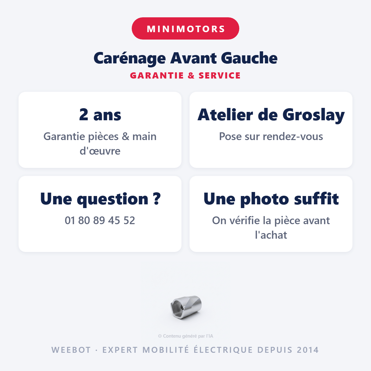Carénage Avant Gauche pour Trottinette Electrique Dualtron Togo Sans LED - Weebot