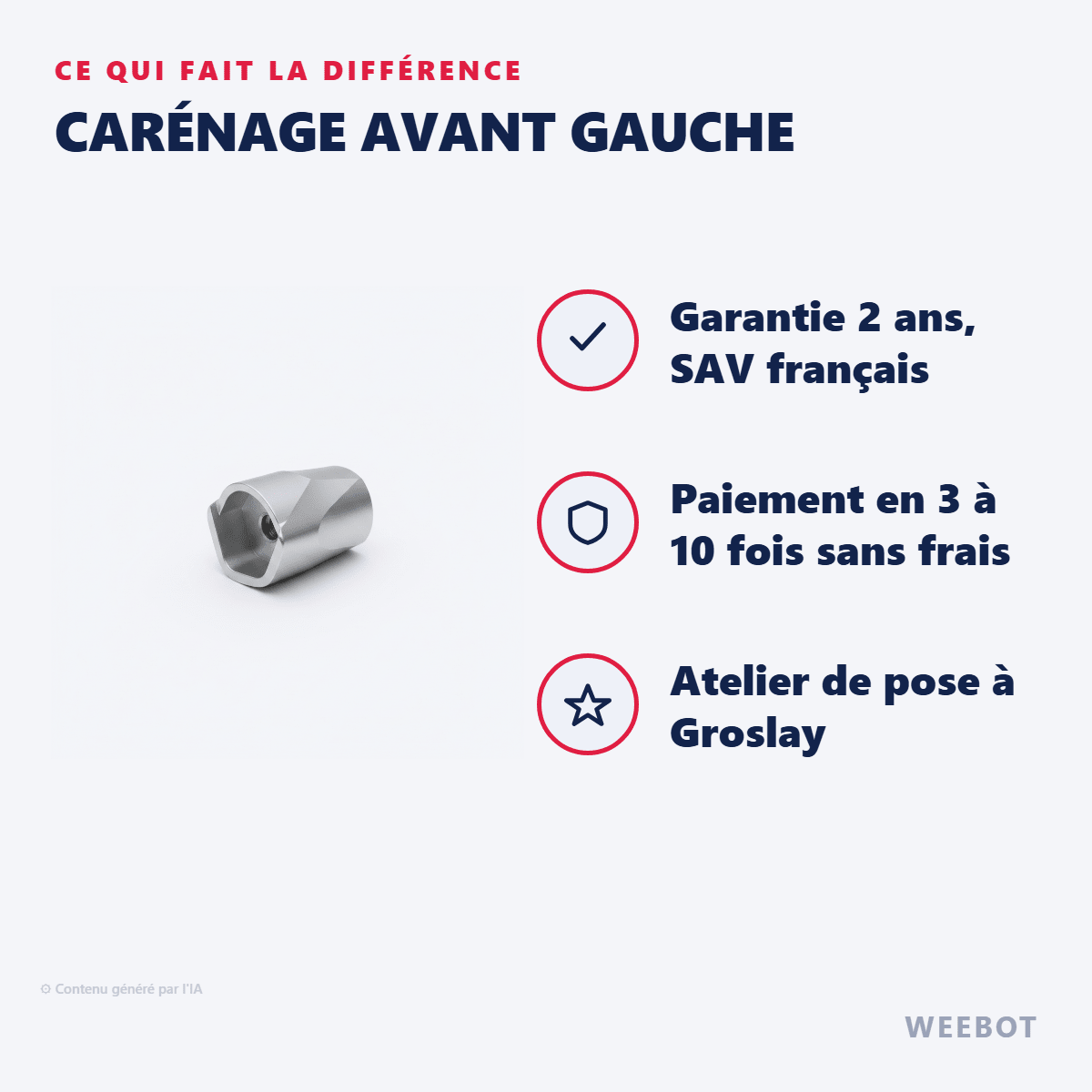 Carénage Avant Gauche pour Trottinette Electrique Dualtron Togo Sans LED - Weebot