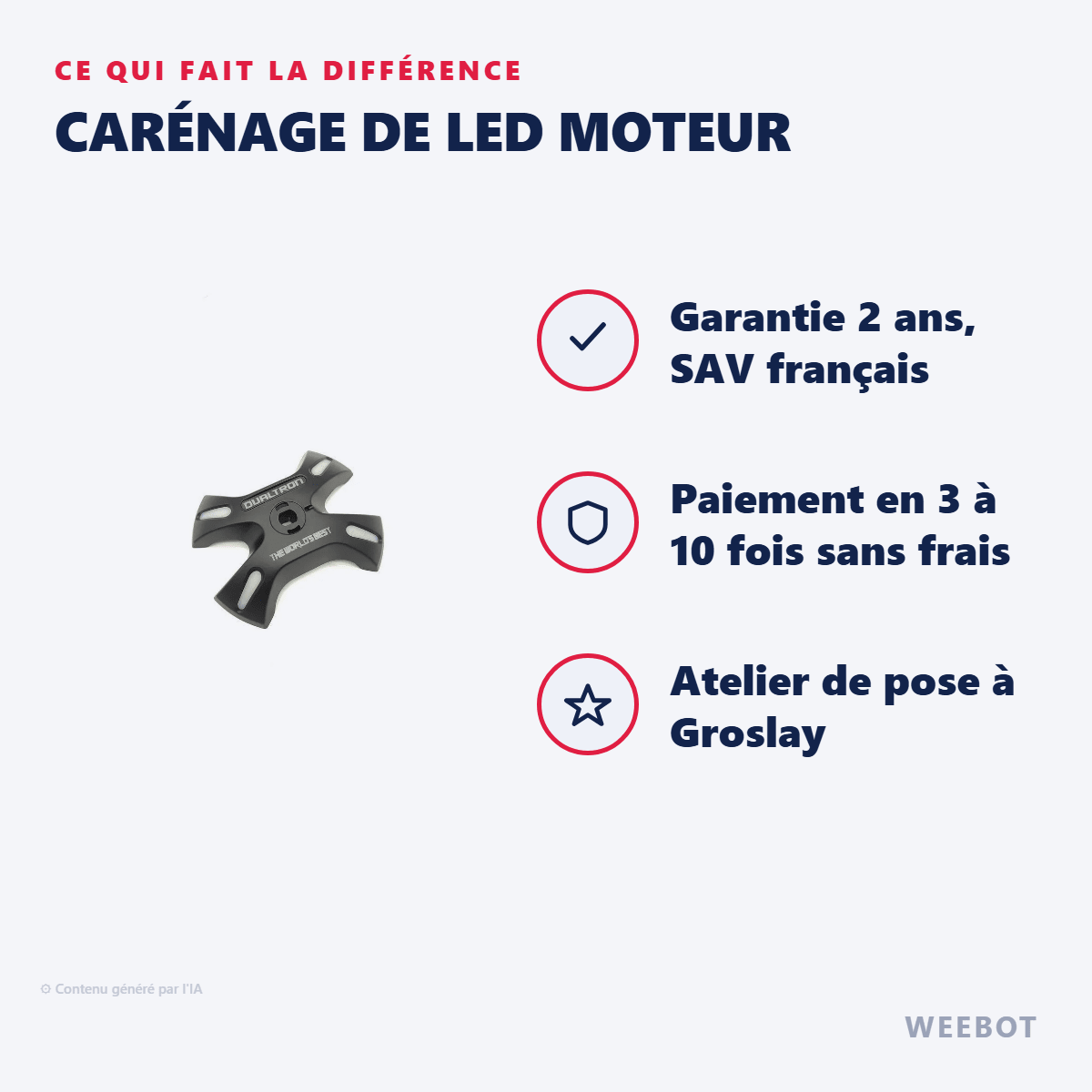 Carénage de Led Moteur pour Trottinette Électrique Dualtron X2 - Weebot
