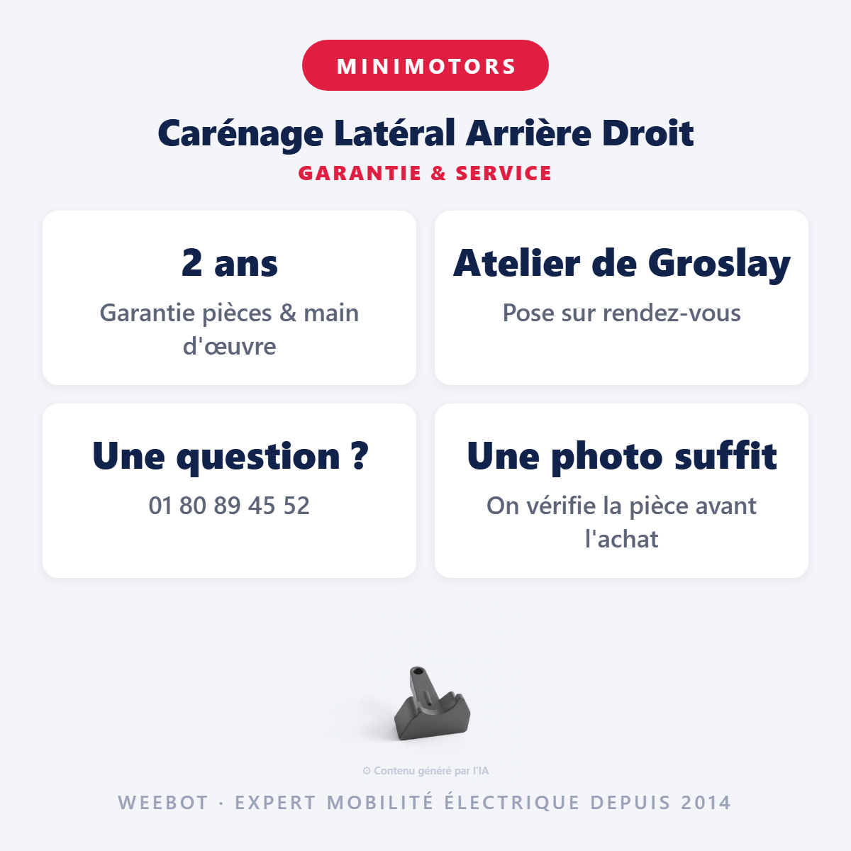 Carénage Latéral Arrière Droit : garantie 2 ans et service après-vente