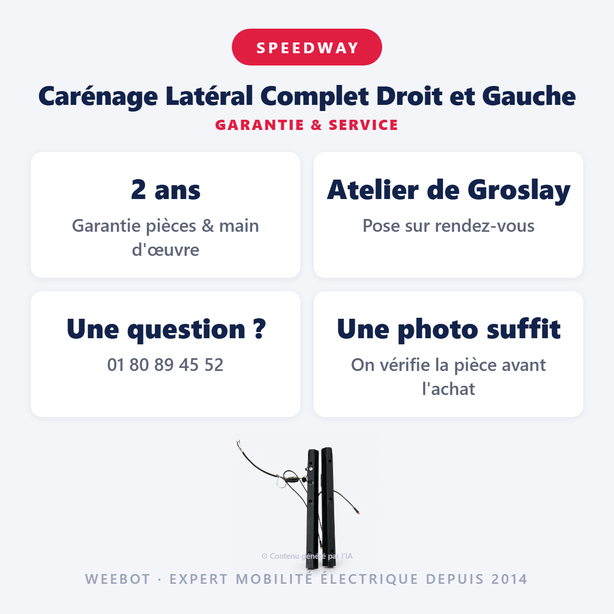 Carénage Latéral Complet Droit et Gauche : garantie 2 ans et service après-vente