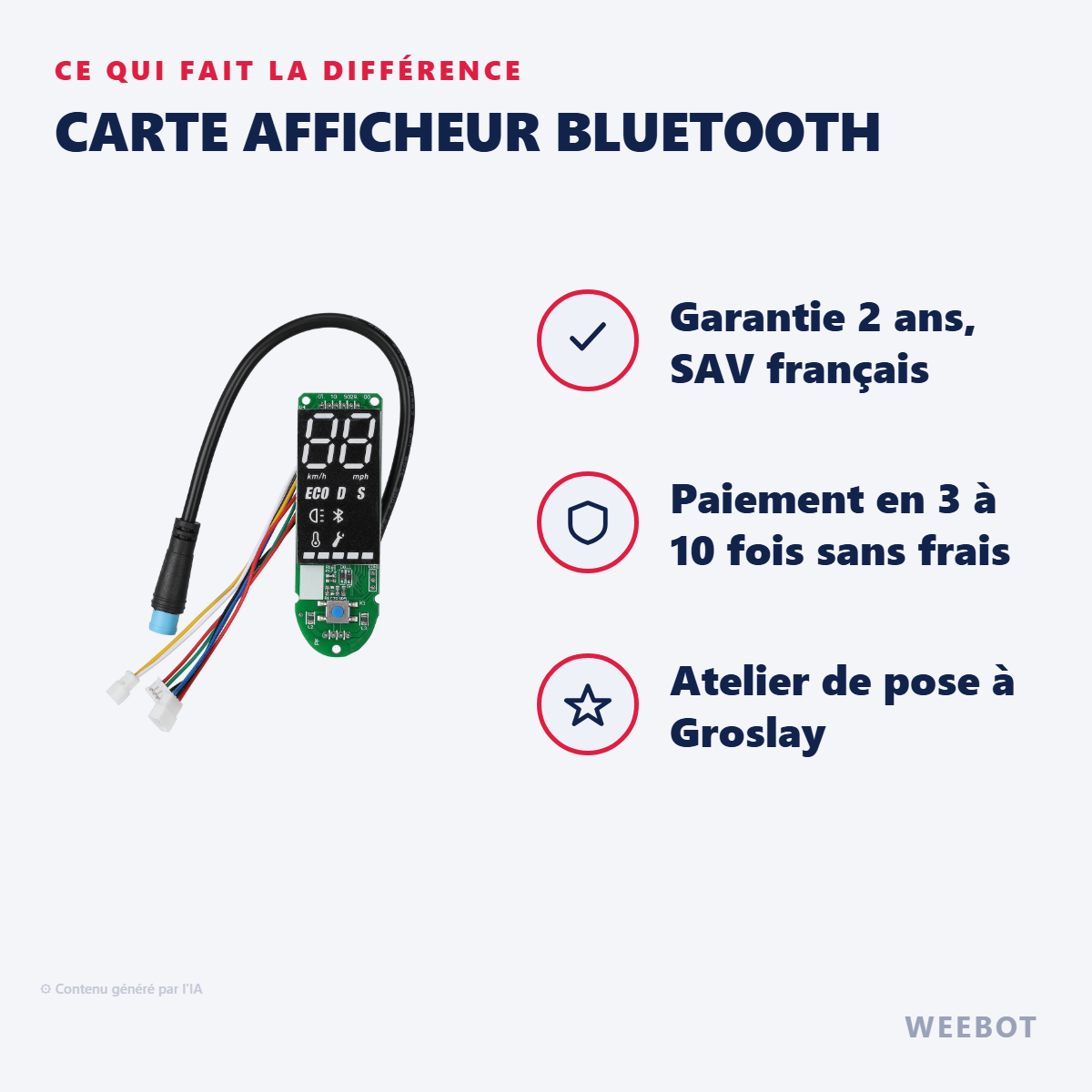 Carte Afficheur Bluetooth : les points forts