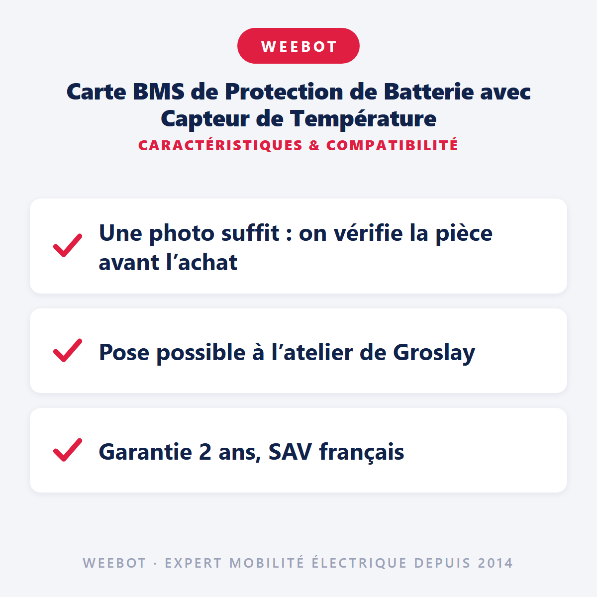 Carte BMS de Protection de Batterie avec Capteur de Température : caractéristiques et compatibilité