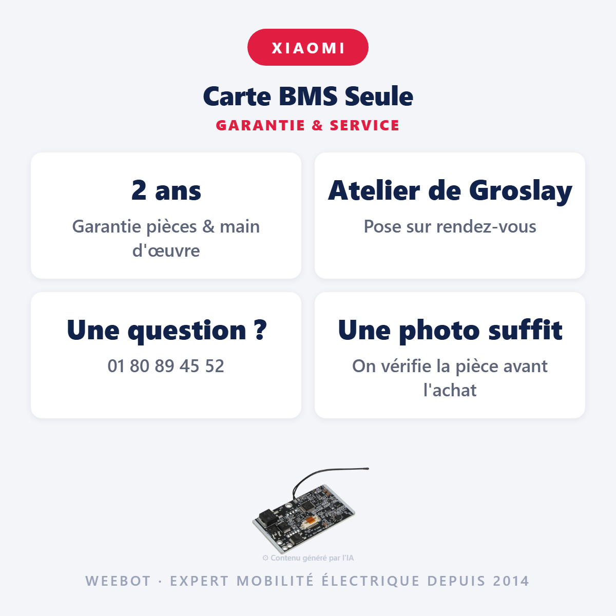Carte BMS Seule : garantie 2 ans et service après-vente