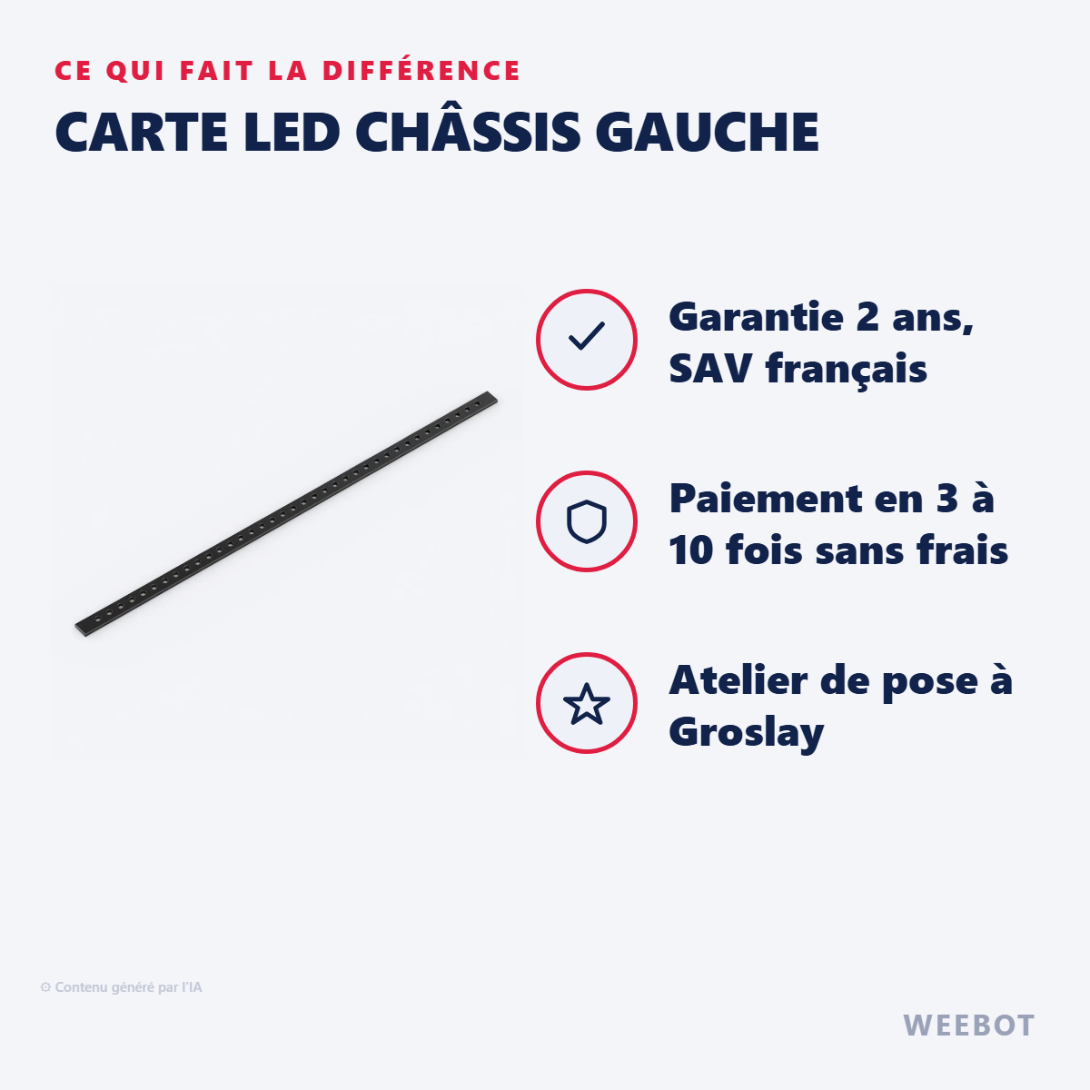 Carte LED Châssis Gauche : les points forts