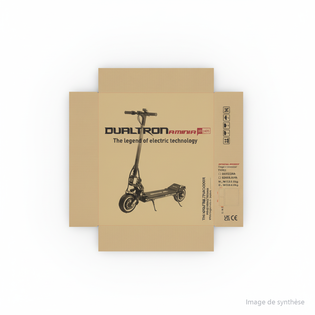 Patron à plat du carton d'emballage extérieur de la trottinette Dualtron Aminia