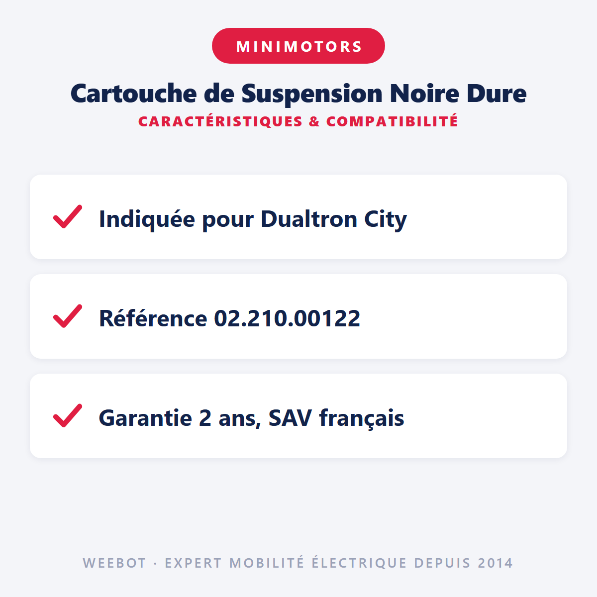 Cartouche de Suspension Noire Dure : caractéristiques et compatibilité