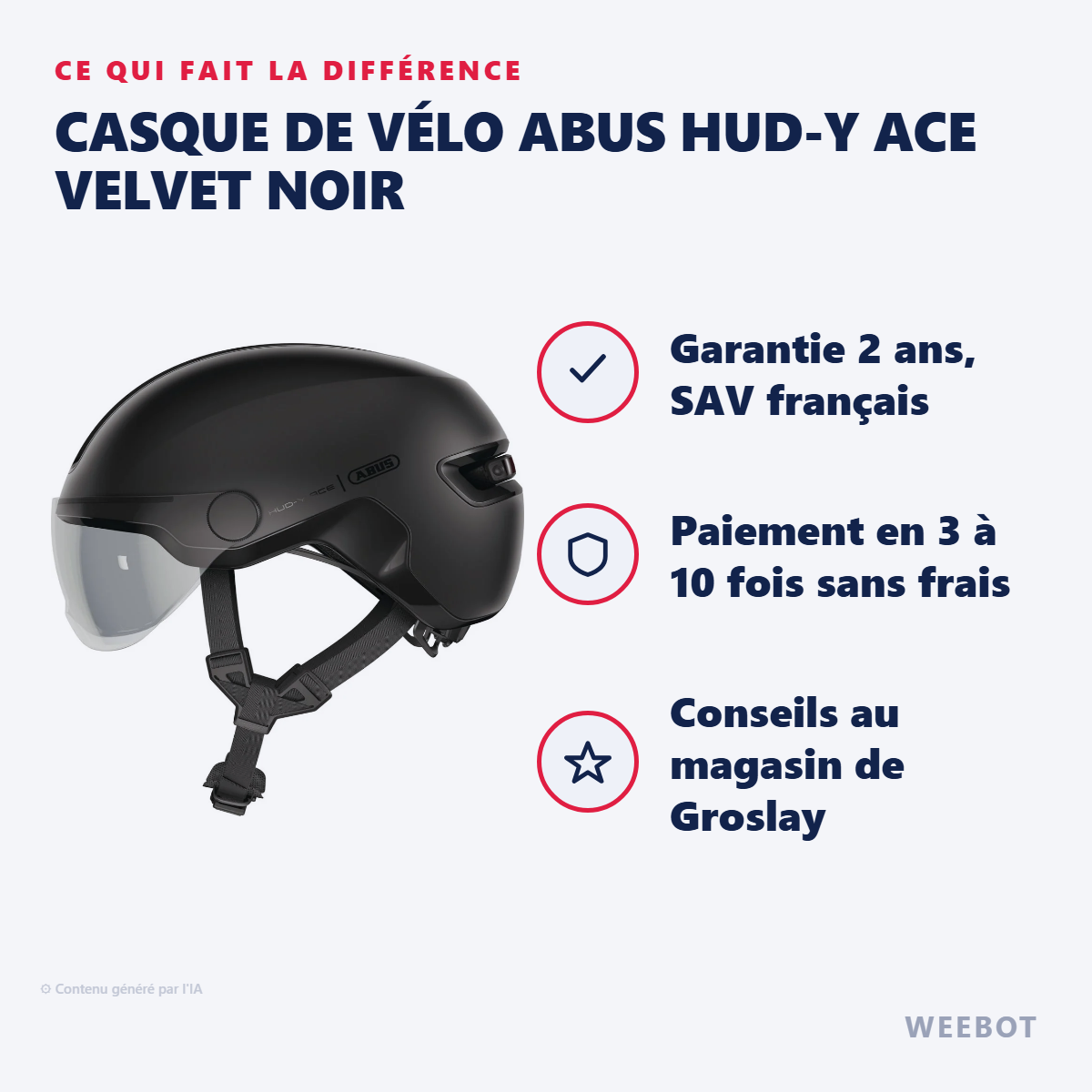Casque de vélo ABUS HUD-Y ACE Velvet Noir : les points forts