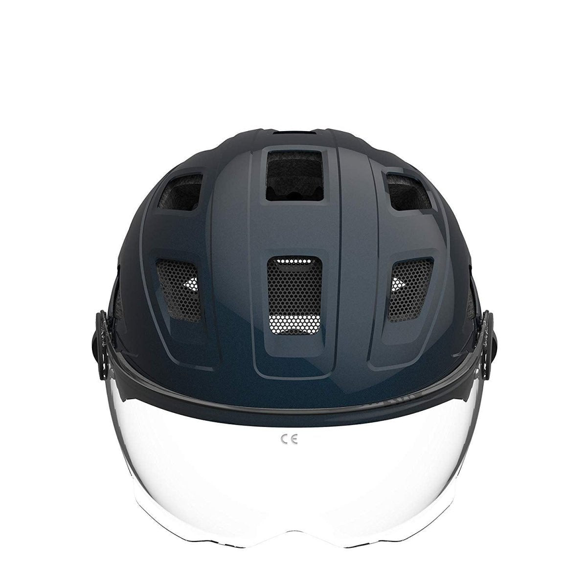 Casque de vélo ABUS Hyban+ Midnight Blue avec Visière et LED Arrière - Weebot