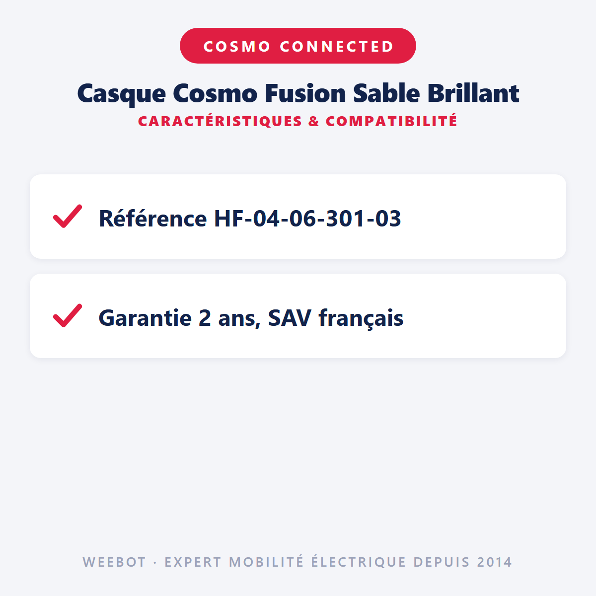 Casque Cosmo Fusion Sable Brillant : caractéristiques et compatibilité