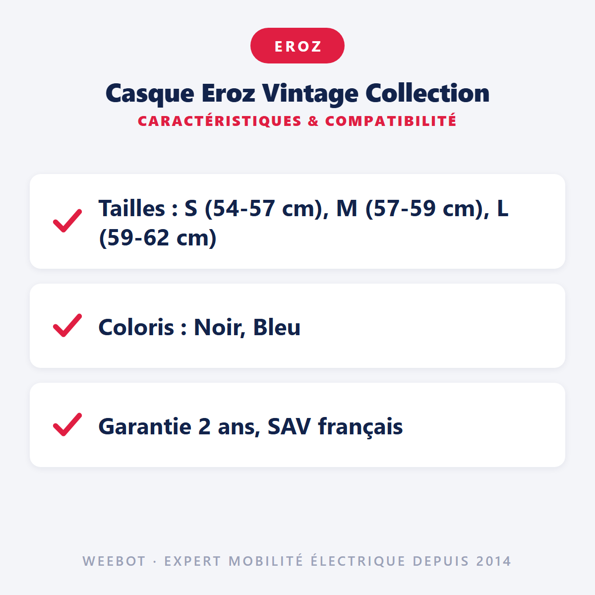 Casque Eroz Vintage Collection : caractéristiques et compatibilité