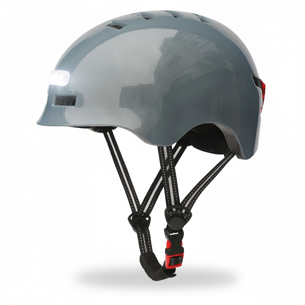 Casque Gris avec Éclairage LED Taille M, vue 2
