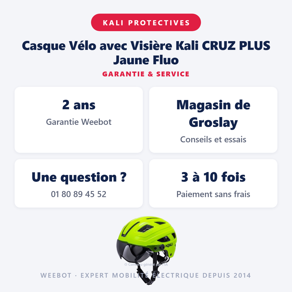 Casque Vélo avec Visière Kali CRUZ PLUS Jaune Fluo : garantie 2 ans et service après-vente