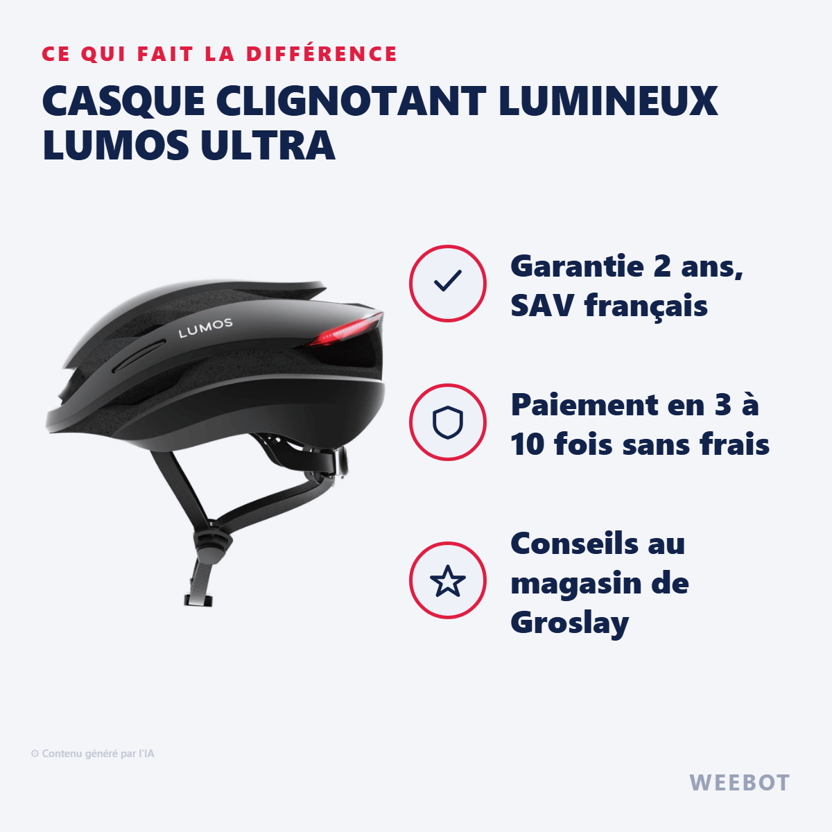 Casque clignotant Lumineux LUMOS Ultra : les points forts