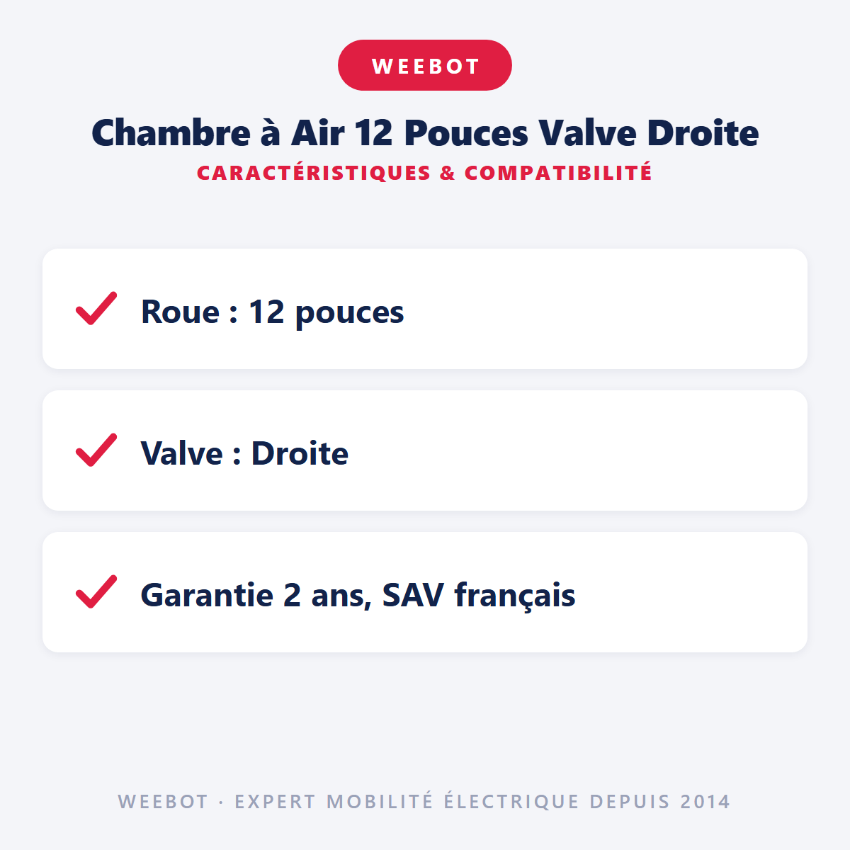 Chambre à Air 12 Pouces Valve Droite : caractéristiques et compatibilité