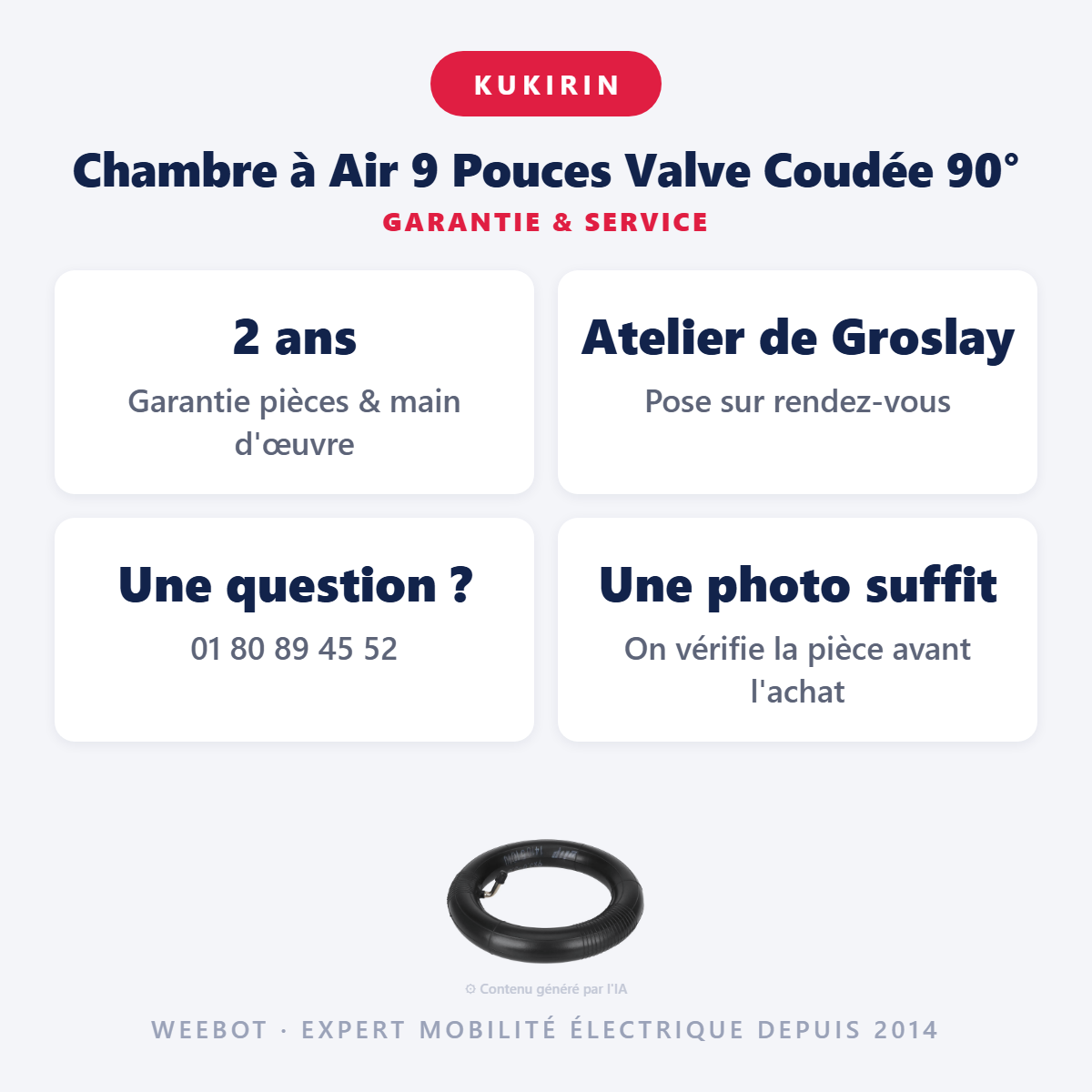 Chambre à Air 9 Pouces Valve Coudée 90° : garantie 2 ans et service après-vente