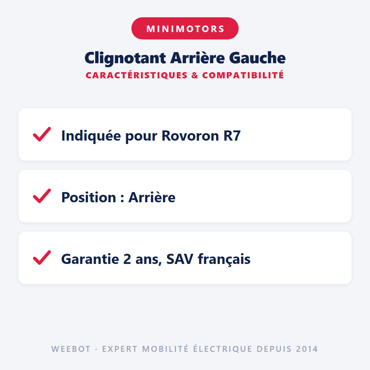 Clignotant Arrière Gauche : caractéristiques et compatibilité