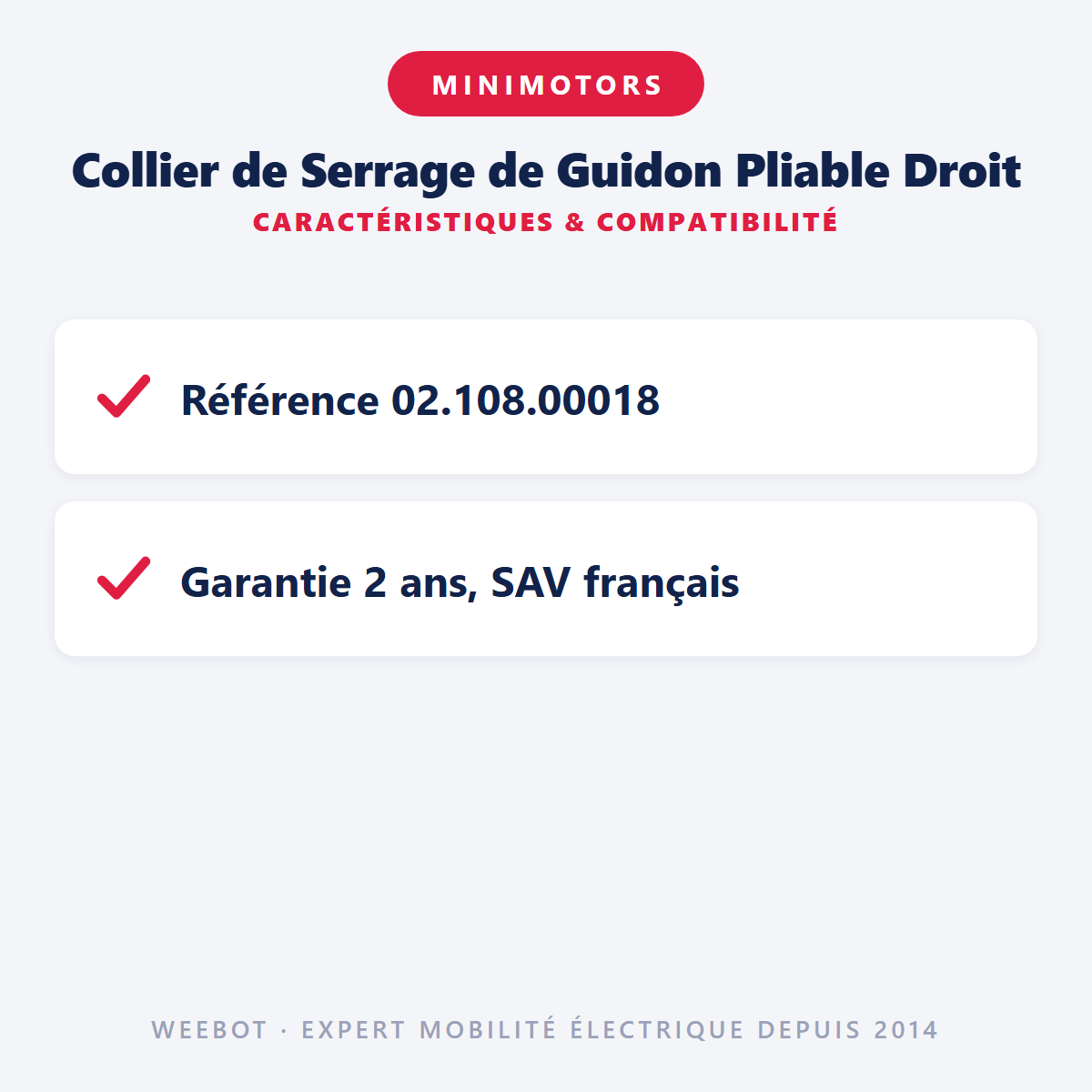 Collier de Serrage de Guidon Pliable Droit : caractéristiques et compatibilité
