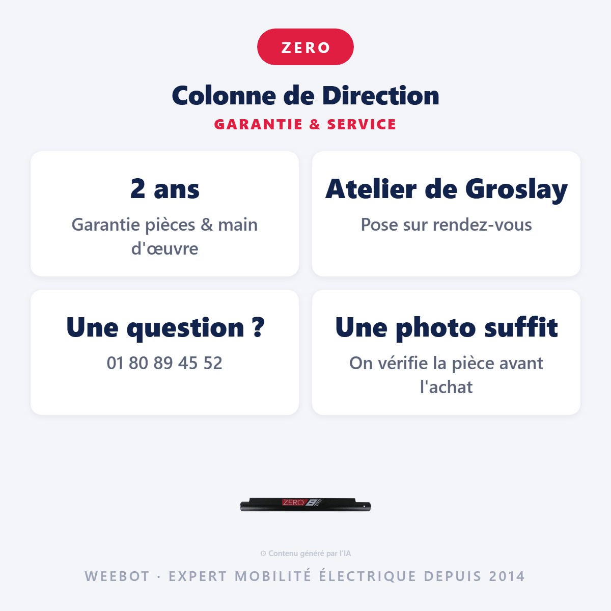 Colonne de Direction pour Trottinette Électrique Z8 - Weebot