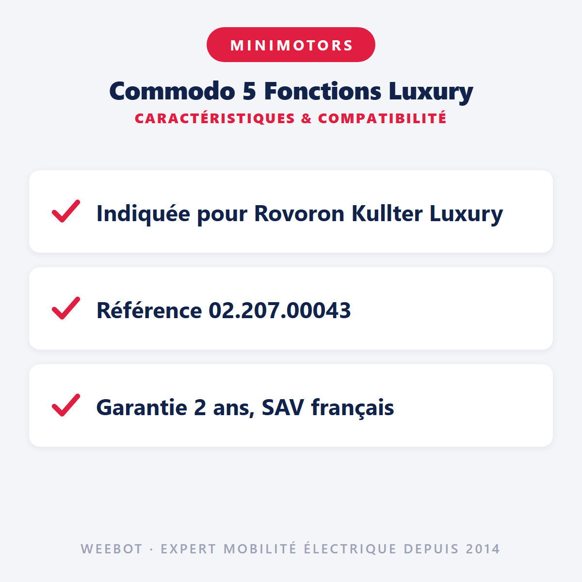 Commodo 5 Fonctions Luxury : caractéristiques et compatibilité