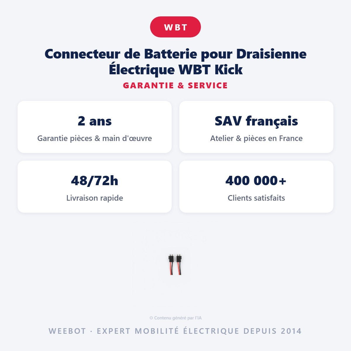 Connecteur de Batterie pour Draisienne Électrique WBT Kick - Weebot