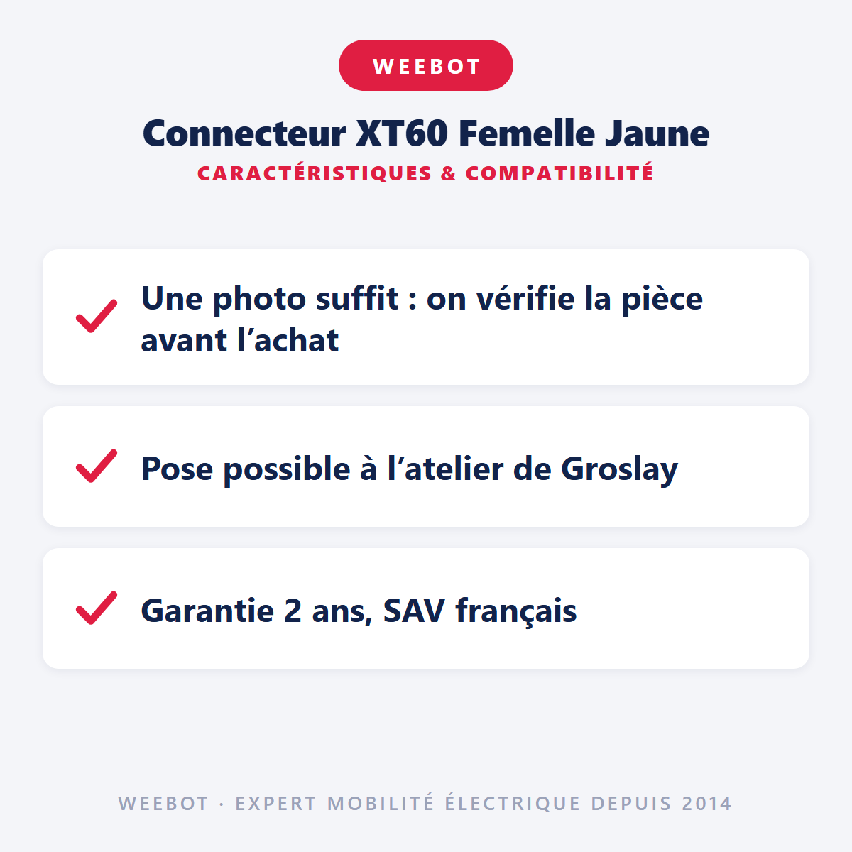 Connecteur XT60 Femelle Jaune : caractéristiques et compatibilité