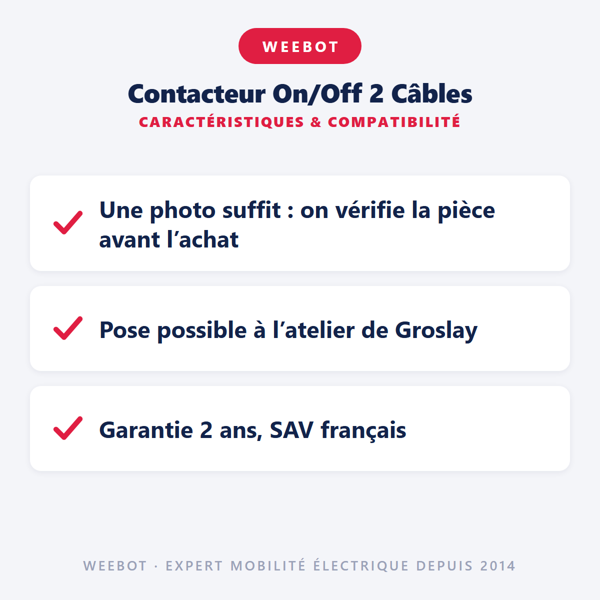 Contacteur On/Off 2 Câbles pour Trottinette Électrique - Weebot