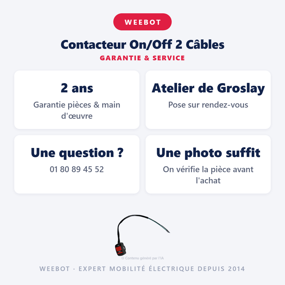 Contacteur On/Off 2 Câbles pour Trottinette Électrique - Weebot