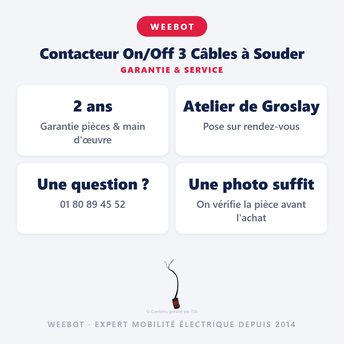 Contacteur On/Off 3 Câbles à Souder pour Trottinette Électrique - Weebot