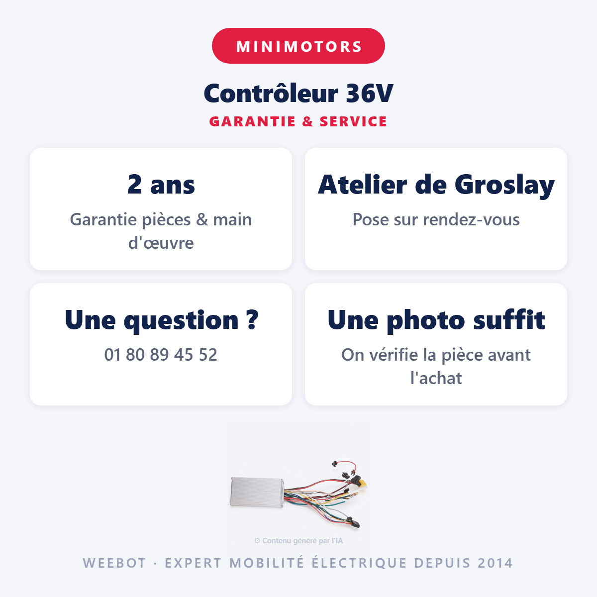 Contrôleur 36V : garantie 2 ans et service après-vente