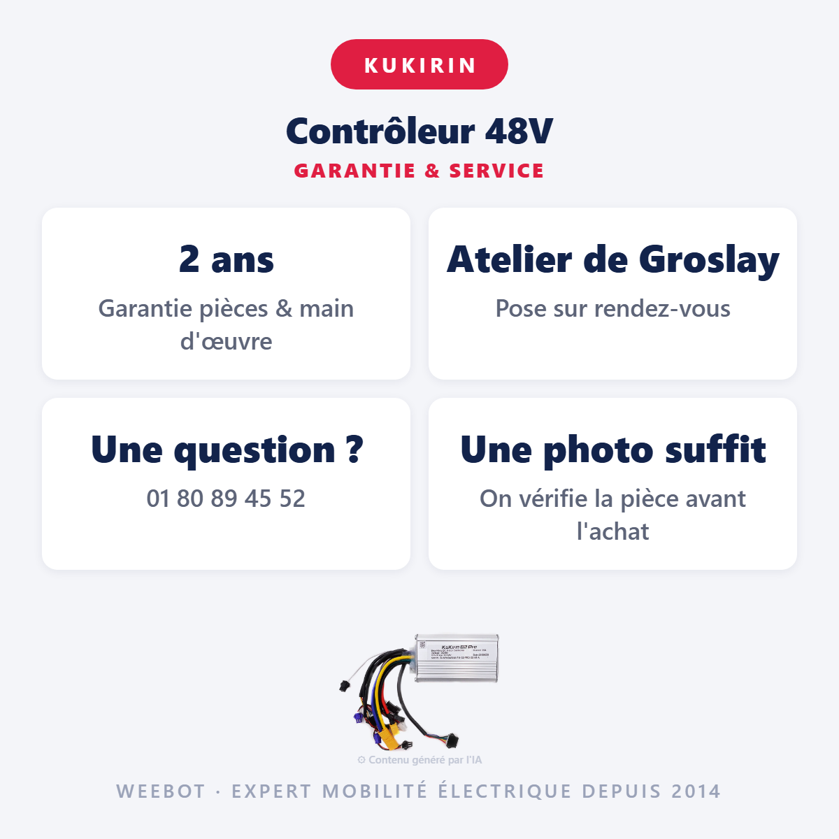 Contrôleur 48V : garantie 2 ans et service après-vente