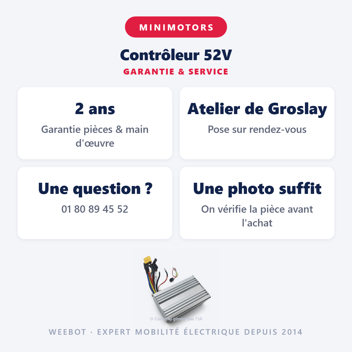 Contrôleur 52V : garantie 2 ans et service après-vente