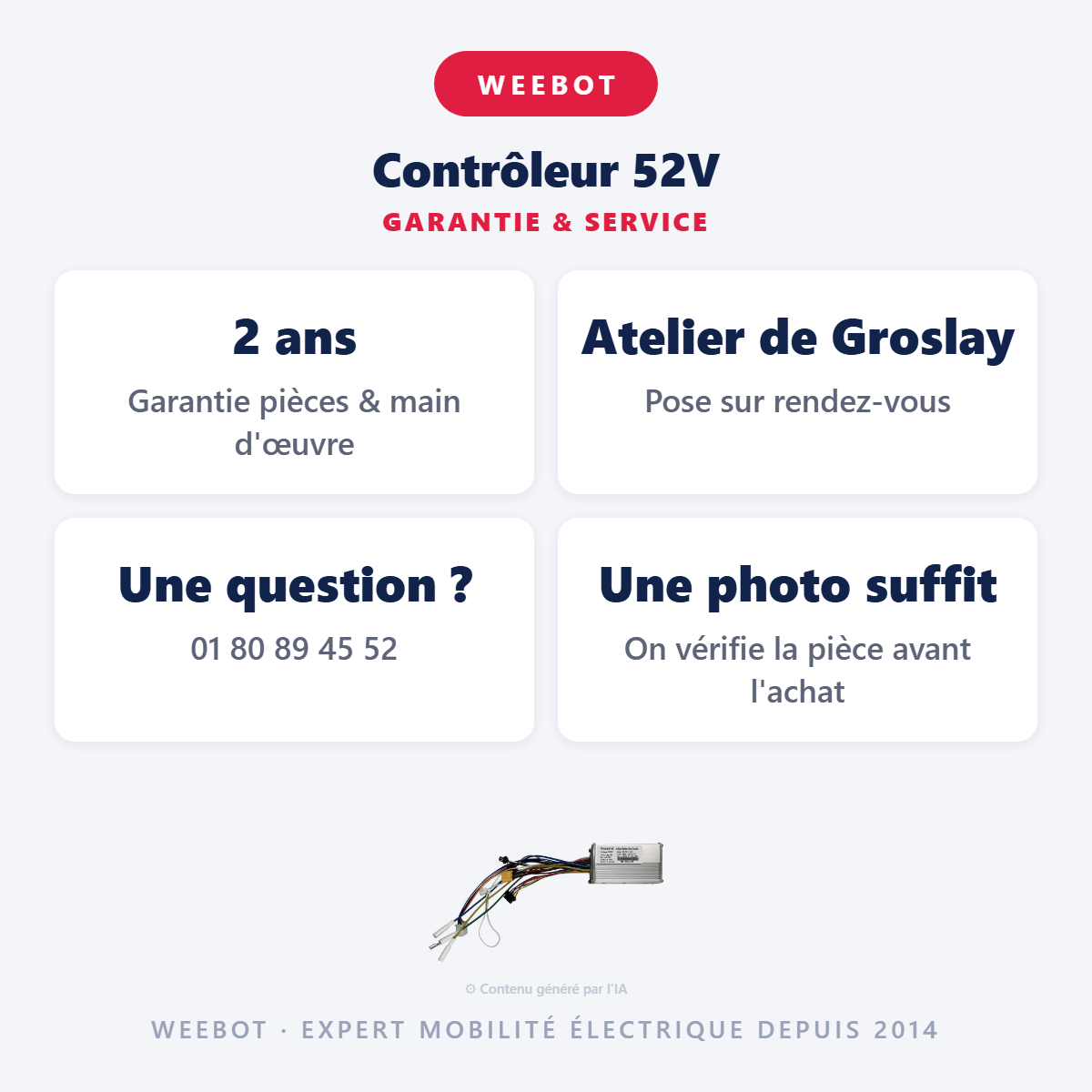 Contrôleur 52V : garantie 2 ans et service après-vente