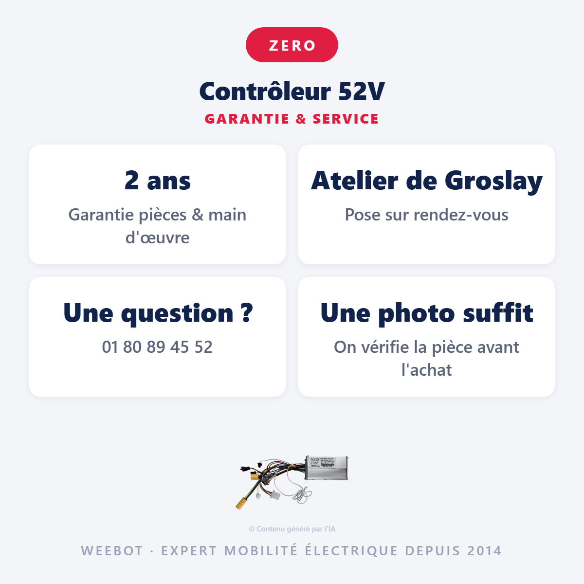 Contrôleur 52V : garantie 2 ans et service après-vente