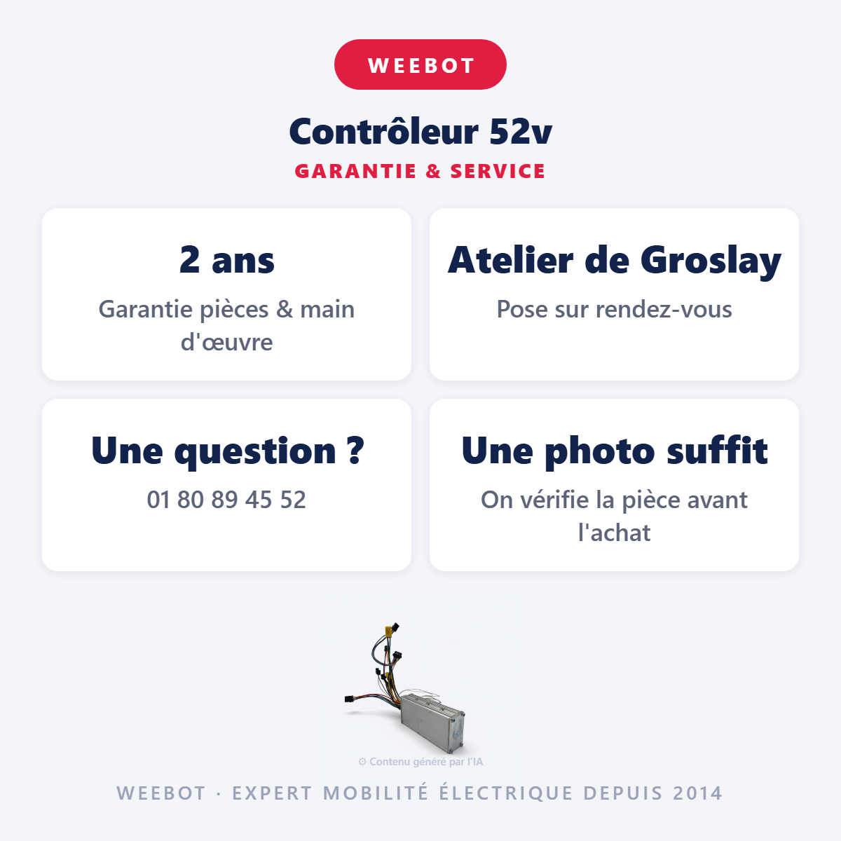 Contrôleur 52v : garantie 2 ans et service après-vente