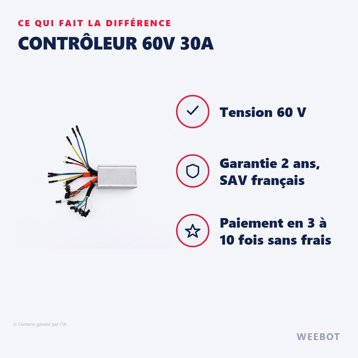 Contrôleur 60V 30A pour Trottinette Électrique Dualtron Victor - Weebot