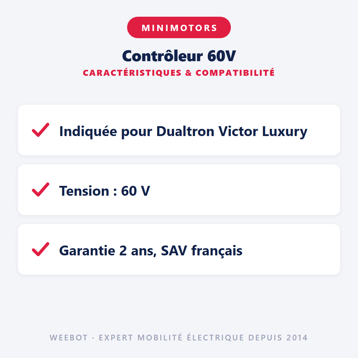 Contrôleur 60V pour Trottinette Électrique Dualtron Victor Luxury + - Minimotors - Weebot