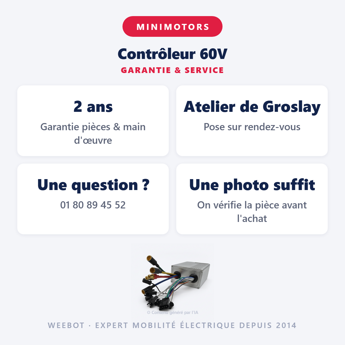 Contrôleur 60V : garantie 2 ans et service après-vente