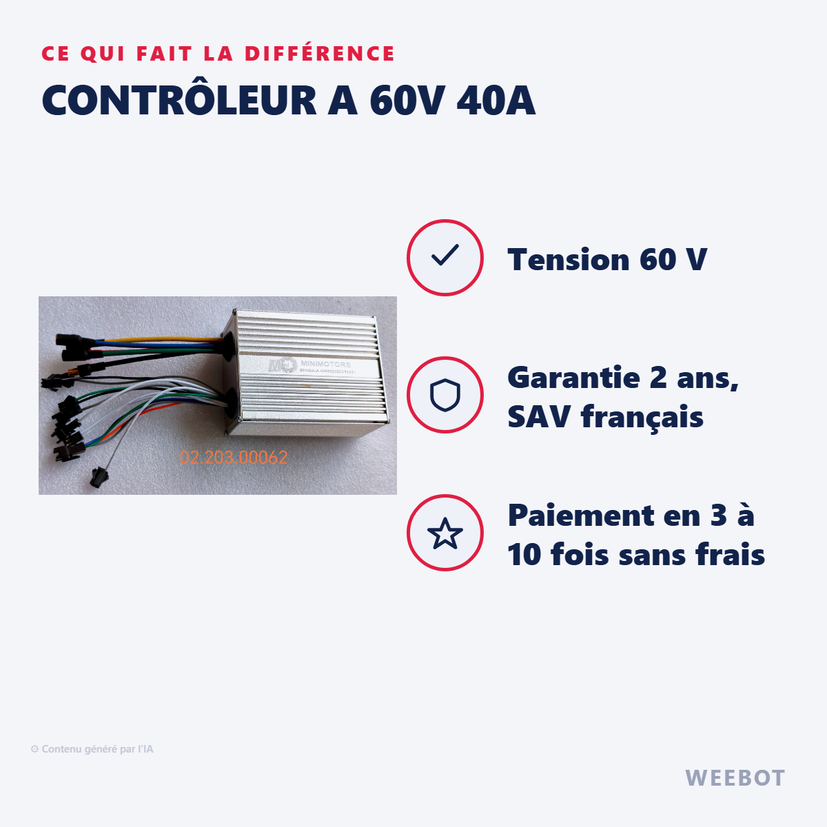 Contrôleur A 60V 40A : les points forts