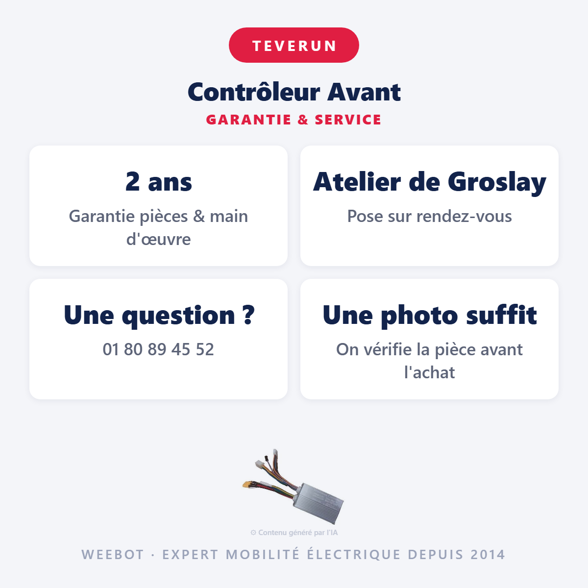 Contrôleur Avant : garantie 2 ans et service après-vente