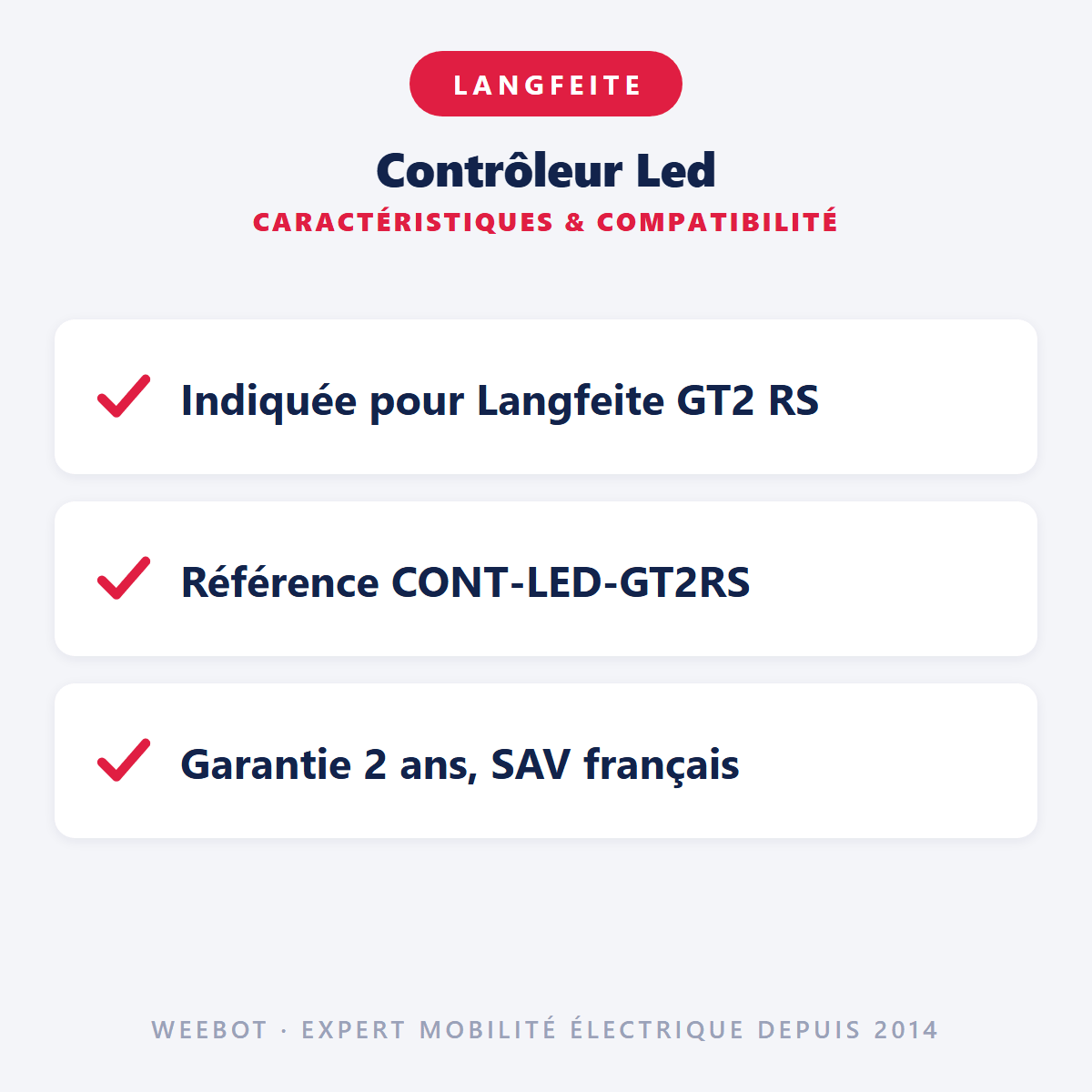 Contrôleur Led Pour Trottinette Électrique Langfeite GT2 RS - Weebot