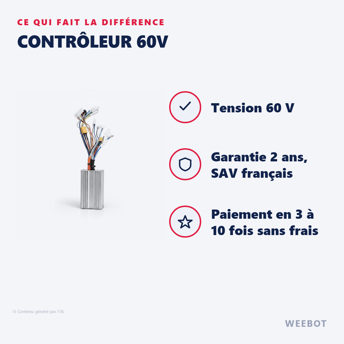 Contrôleur 60v pour Trottinette Electrique Kaabo Wolf Warrior X Pro + - Weebot