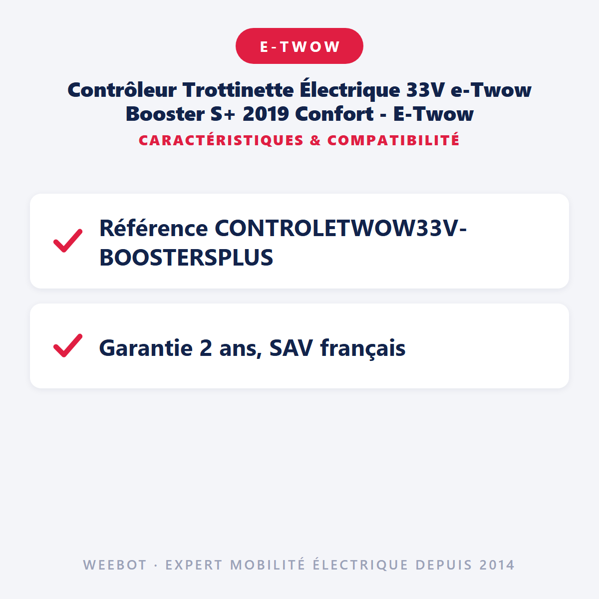 Contrôleur Trottinette Électrique 33V e-Twow Booster S+ 2019 Confort - E-Twow : caractéristiques et compatibilité