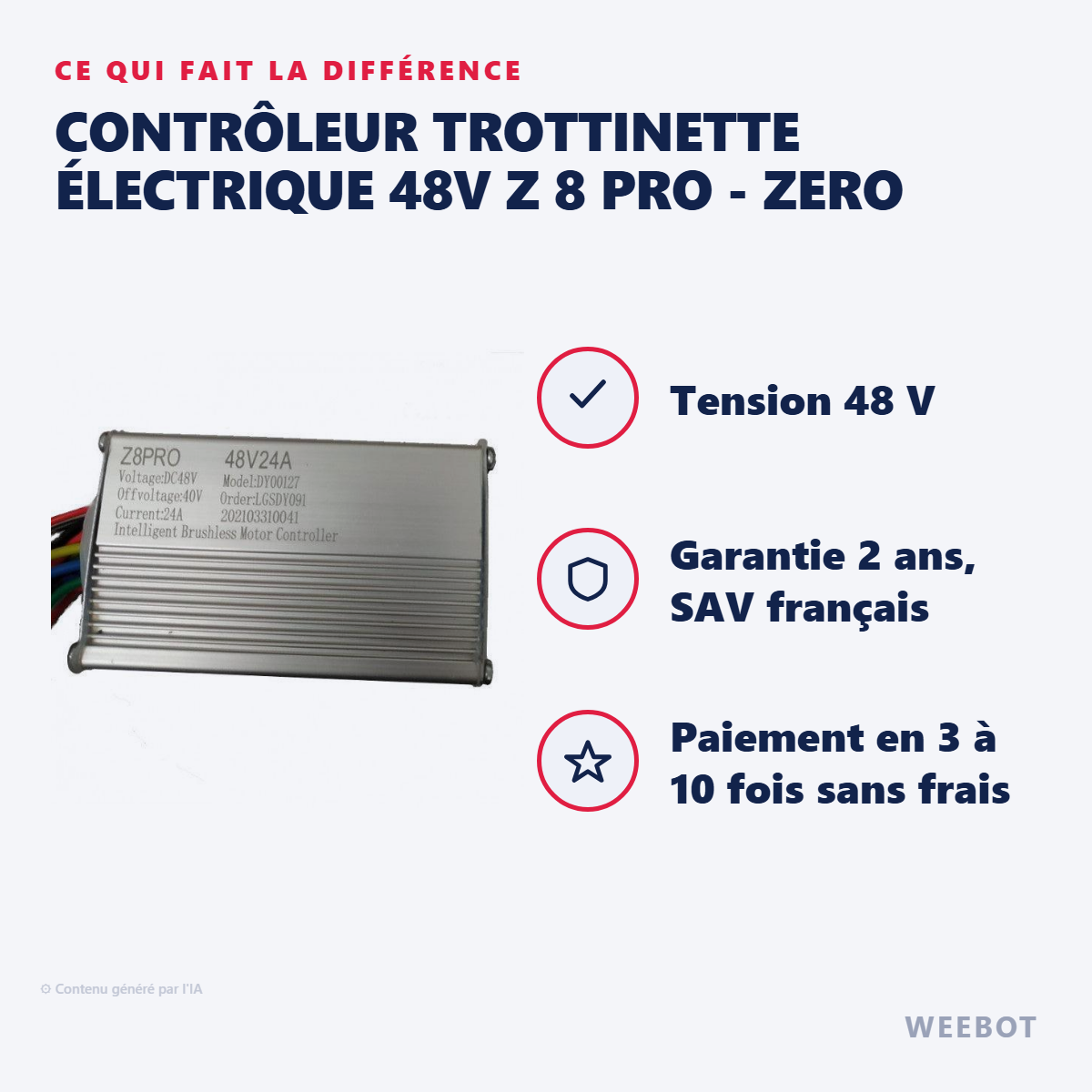 Contrôleur Trottinette Électrique 48V Z 8 Pro - Zero : les points forts