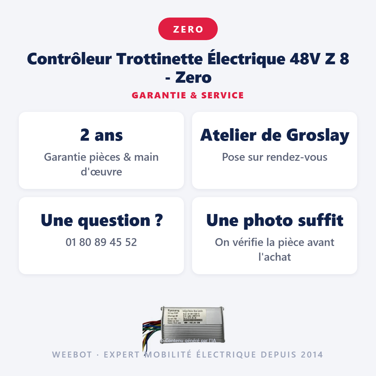 Contrôleur Trottinette Électrique 48V Z 8 - Zero : garantie 2 ans et service après-vente