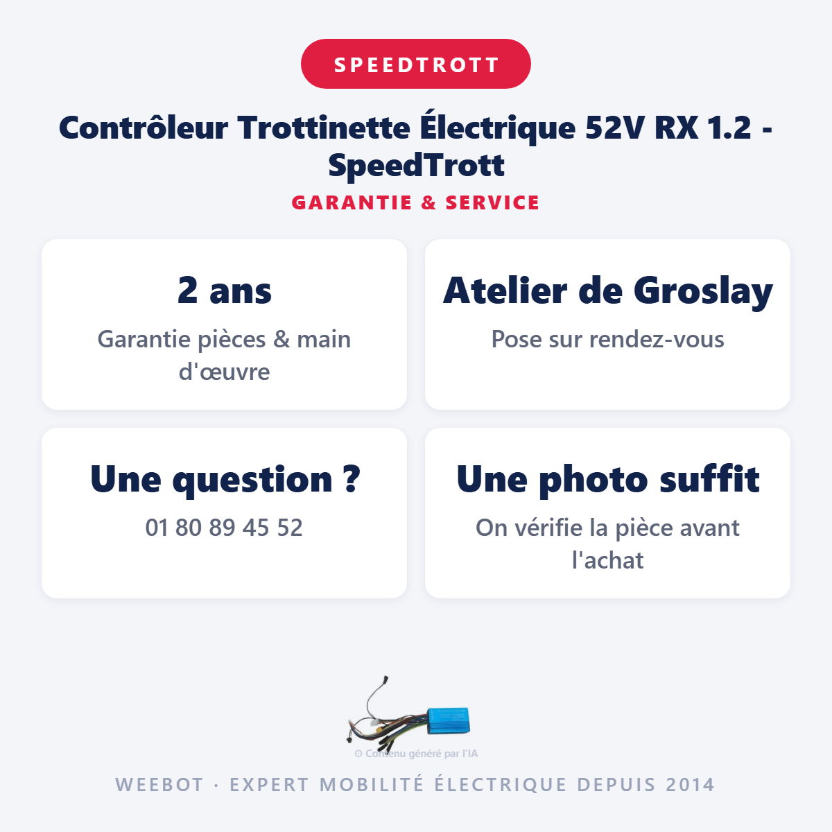 Contrôleur Trottinette Électrique 52V RX 1.2 - SpeedTrott : garantie 2 ans et service après-vente
