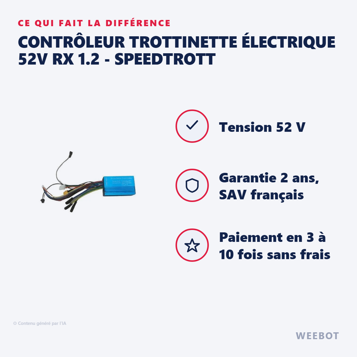 Contrôleur Trottinette Électrique 52V RX 1.2 - SpeedTrott : les points forts