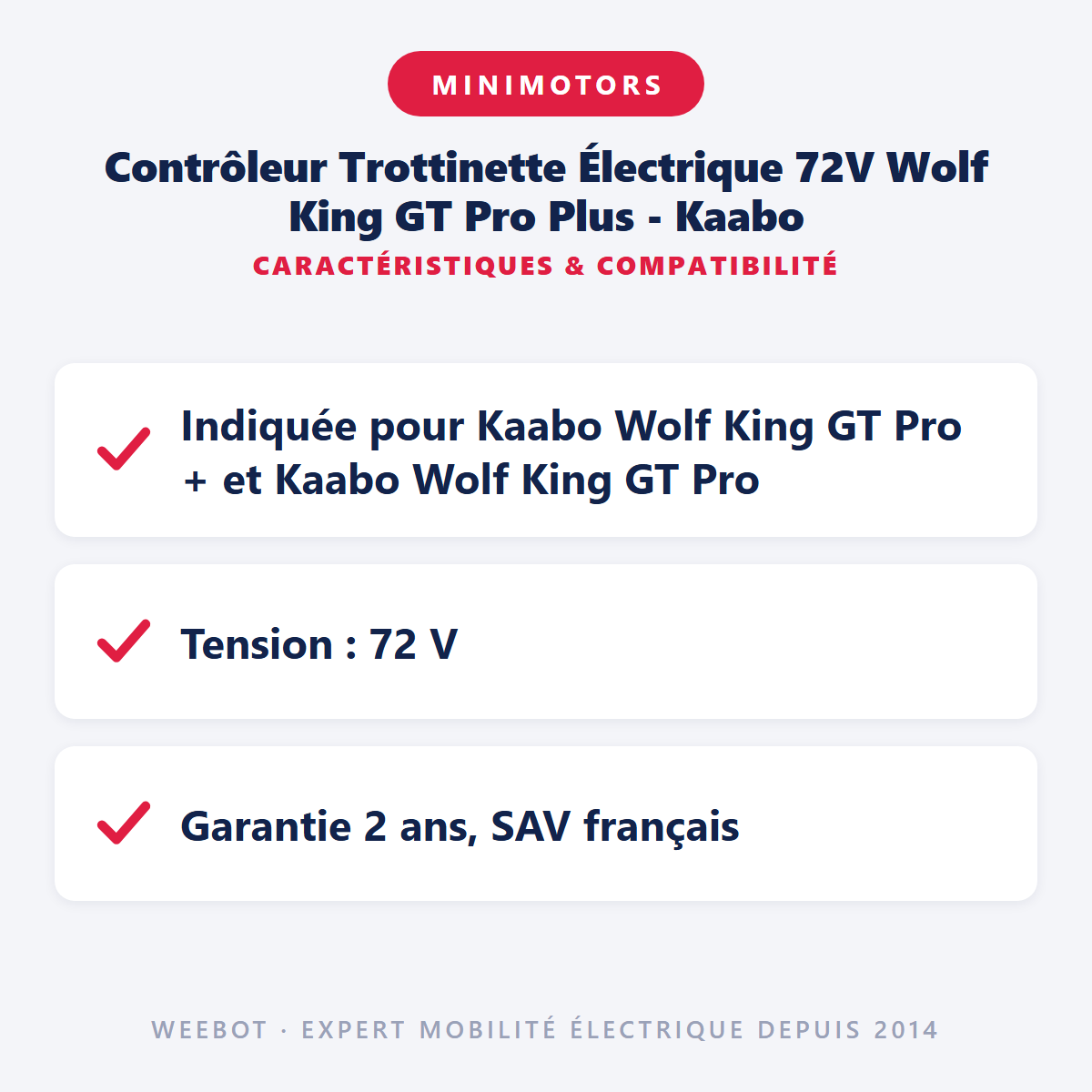 Contrôleur Trottinette Électrique 72V Wolf King GT Pro Plus - Kaabo : caractéristiques et compatibilité